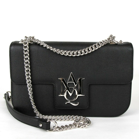 Flap Chain For Women Black Leather Cross Body Bag - Picture 1 of 8